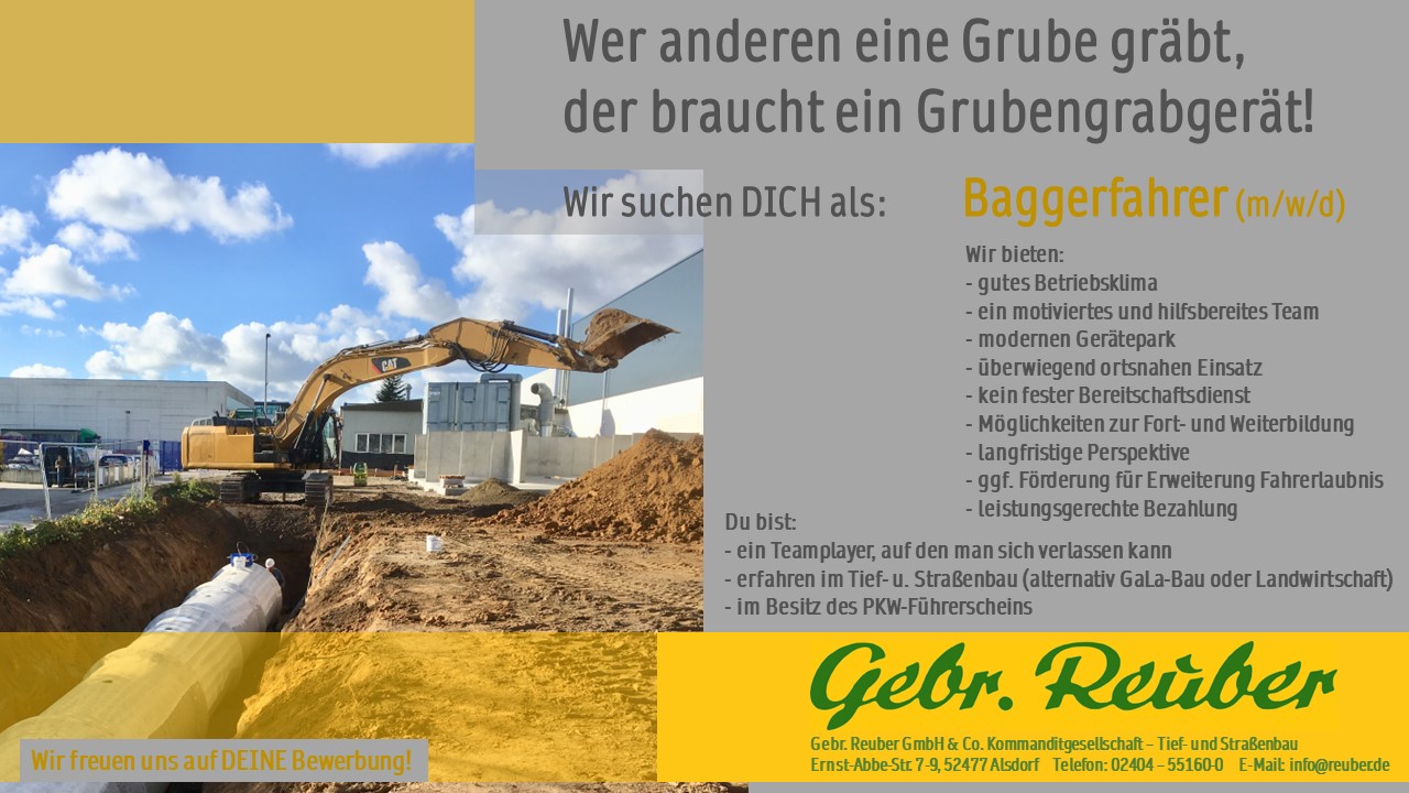 Stellenangebote Gebr Reuber Bauunternehmen In Alsdorf Gebr Reuber 